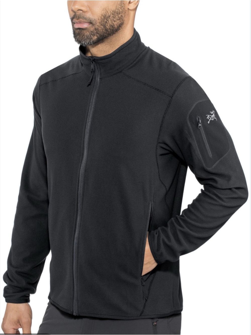 Arc’teryx Black Delta LT Lightweight Fleece Grid Full Zip Jacket